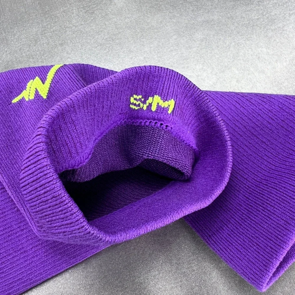 NEWZILL Compression Socks Men S/M Purple Neon Yellow Athletic Knee High Recovery